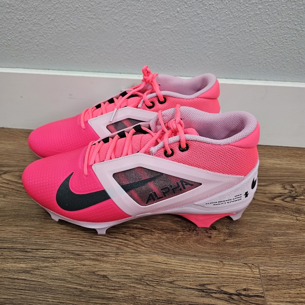 Nike Alpha Menace 4 Pro NRG Pink Football Cleats HJ4568-600 Size 10.5